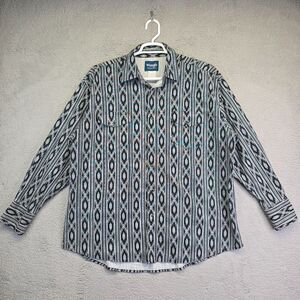 Vintage Wrangler Western Shirt Mens 2XL XXL Southwest Aztec Brushpopper checotah